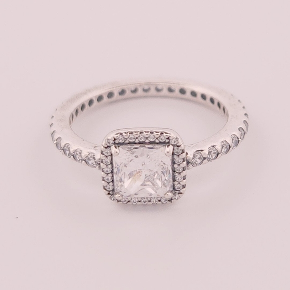 Pandora Sterling Square Sparkle Halo Ring - Picture 3 of 4
